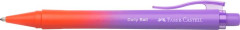 Gu���kov� pero, 1 mm, XB, stl��ac� mechanizmus, �erven�-fialov� telo pera, FABER-CASTELL "Daily Ball Flow", modr�