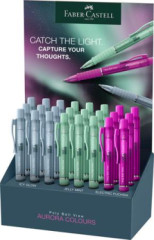 Gu���kov� pero, displej, 1 mm, XB, stl��ac� mechanizmus, FABER-CASTELL "Poly Ball View Aurora", mix farieb