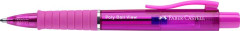Gu���kov� pero, 1 mm, XB, stl��ac� mechanizmus, fuksiov� telo pera, FABER-CASTELL "Poly Ball View Aurora", modr�