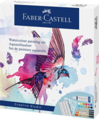 Akvarelov farby, sada, v tubusoch, s doplnkami, FABER-CASTELL "Creative Studio", 12 rznymi farbami