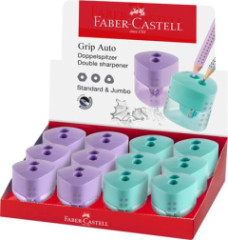 Strhadlo, displej, dvojdierov, FABER-CASTELL, "Grip Auto", mix pastelovch farieb