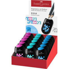 Strhadlo, displej, dvojdierov, 2 zsobnky, FABER-CASTELL, mix farieb