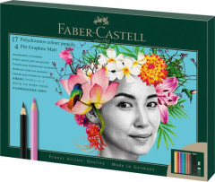 Farebn a grafitov ceruzky, sada, FABER-CASTELL "Polychromos & Pitt Graphite Matt" , 23 ks