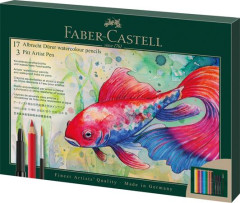 Akvarelov ceruzky, sada, so tetcom, FABER-CASTELL "Albrecht Drer & Pitt Artist Pen", 21 ks