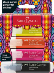 Zvrazova, sada, FABER-CASTELL "Glassy", 3 rzne nenov farby + ierna