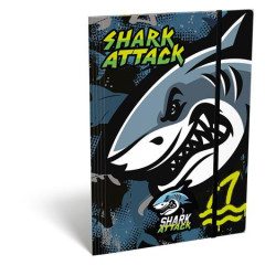 Doska s gumi�kou, kart�n, A4, LIZZYSULI, "Shark Attack"