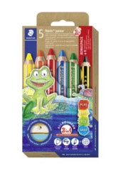 Farebn ceruzka, sada,  s grafitovou ceruzkou, strhadlom,  STAEDTLER "Noris junior 140", 5+1 rznych farieb