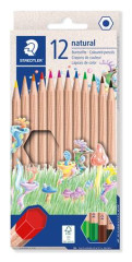 Farebn� ceruzky, sada, �es�hrann�, STAEDTLER "Noris� natural 143N", 12 farieb