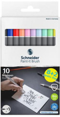 Popisova v tvare tetca, sada, s ohybnm hrotom, SCHNEIDER "Paint-It 070", 10 rznych farieb