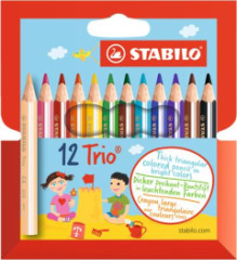 Farebn ceruzky, trojhrann, STABILO "Trio", 12 rznych farieb