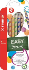 Farebn� ceruzky, trojhrann� tvar, pre prav�kov, STABILO "EasyColours", 6 r�znych farieb