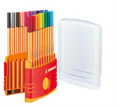 Liner, sada, 0,4 mm, STABILO "Point 88 ColorParade", 20 r�znych farieb