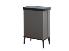 Odpadkov� k��, s vekom, stla�idlom, 54 liter, CURVER "Verto High", siv�/�ierny