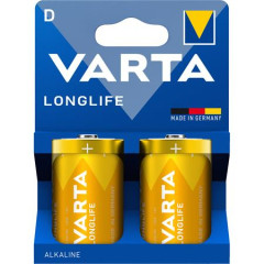 Batria, typ D (goli), 2 ks, bez plastov, VARTA "Longlife"